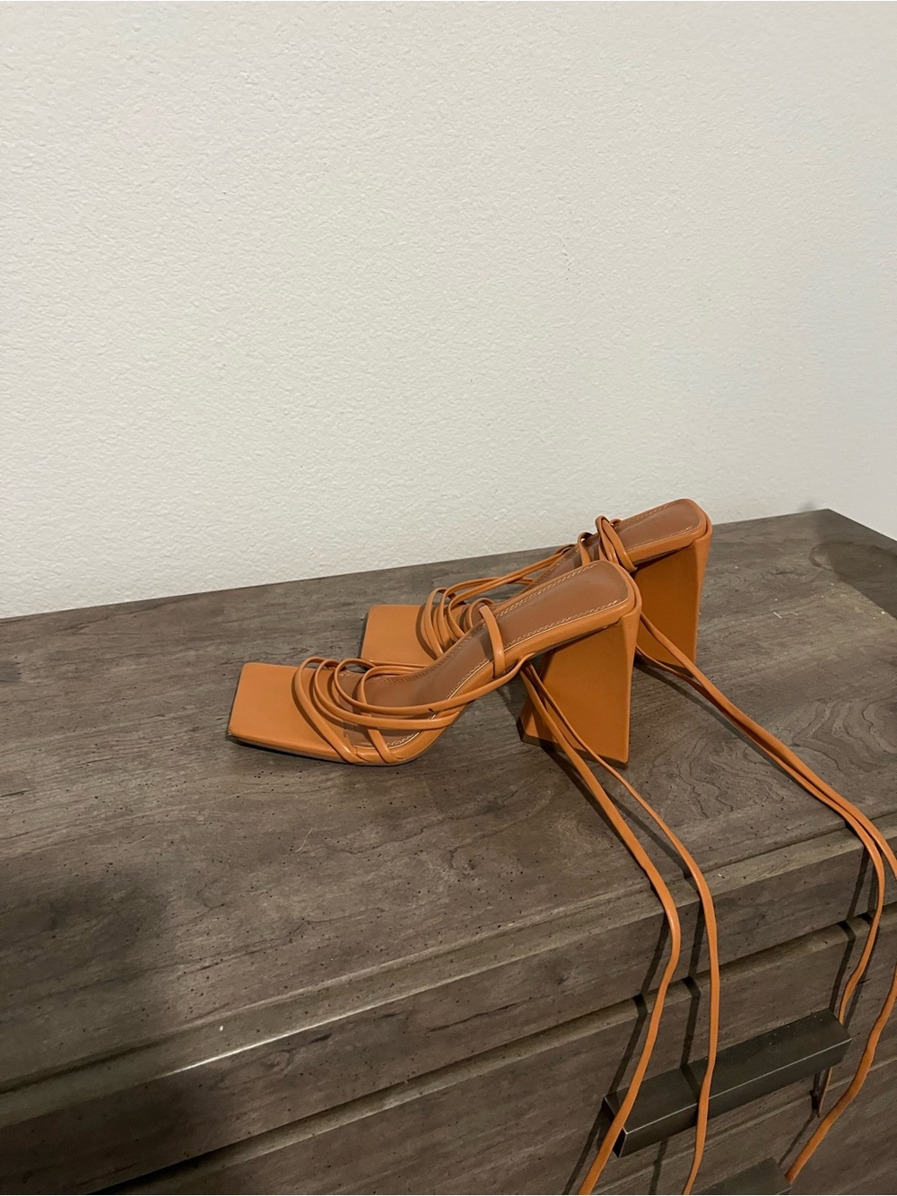 ASOS Tan Strappy Block Heel Sandals - Picture 2 of 5